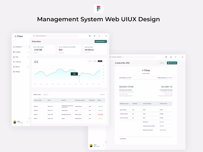 Cover image for Management System Web UIUX Design
