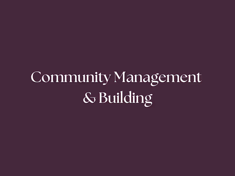 Cover image for Community Management and Building
