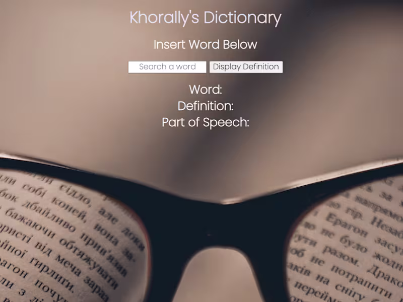 Cover image for Dictionary App