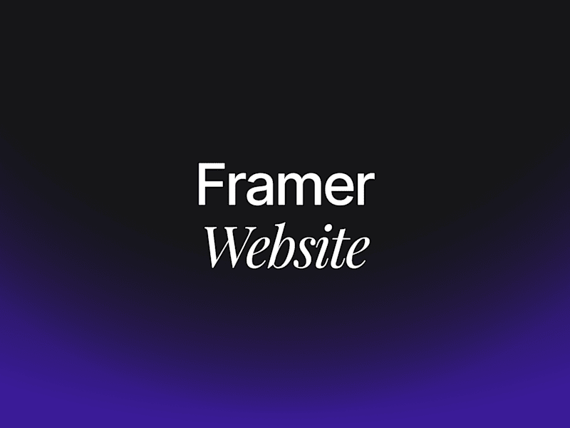 Cover image for Framer Website