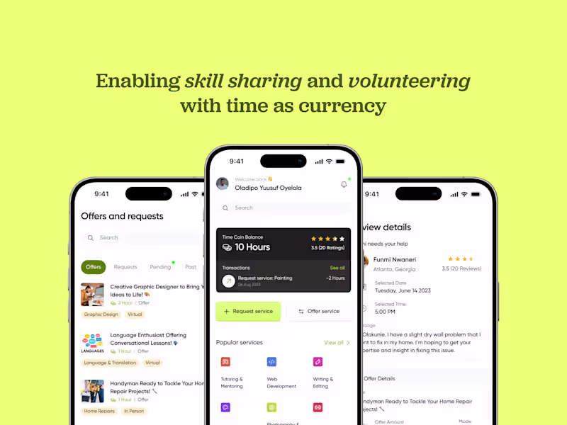 Cover image for Full Mobile App UI/UX Design for TimeSwapr