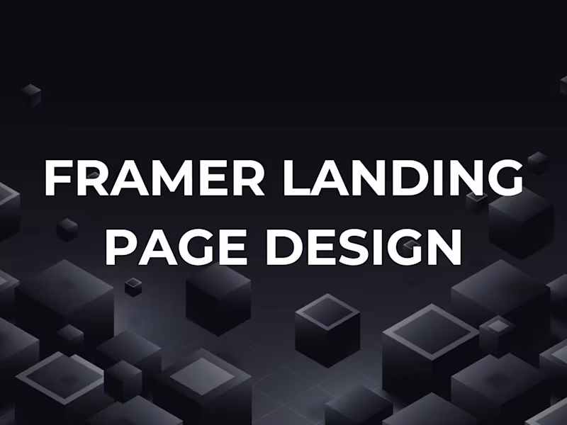 Cover image for Landing Page With Framer | Framer Landing Page Design | Framer 