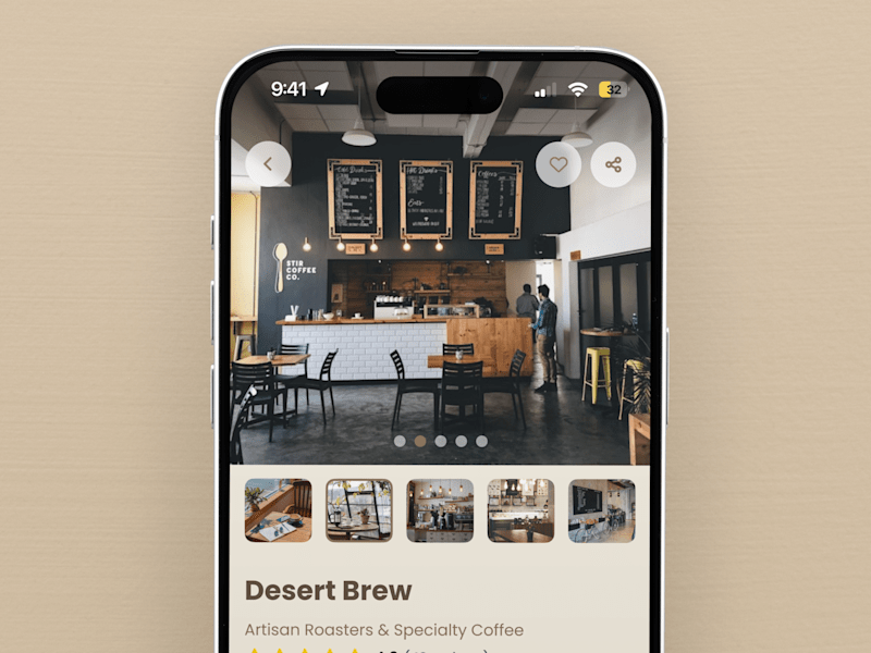 Cover image for Location-Based Coffee Shop Directory App Design