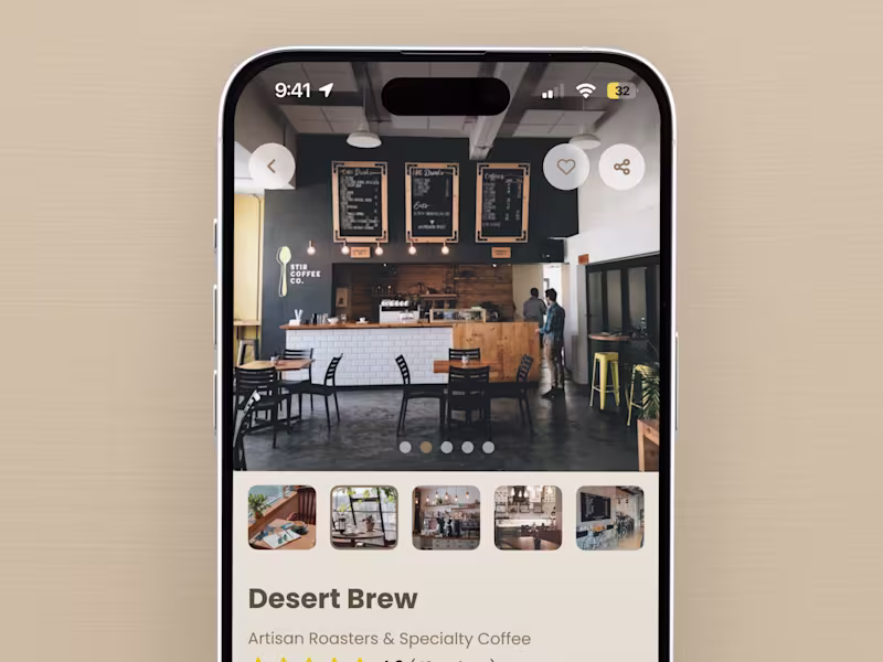Cover image for Location-Based Coffee Shop Directory App Design