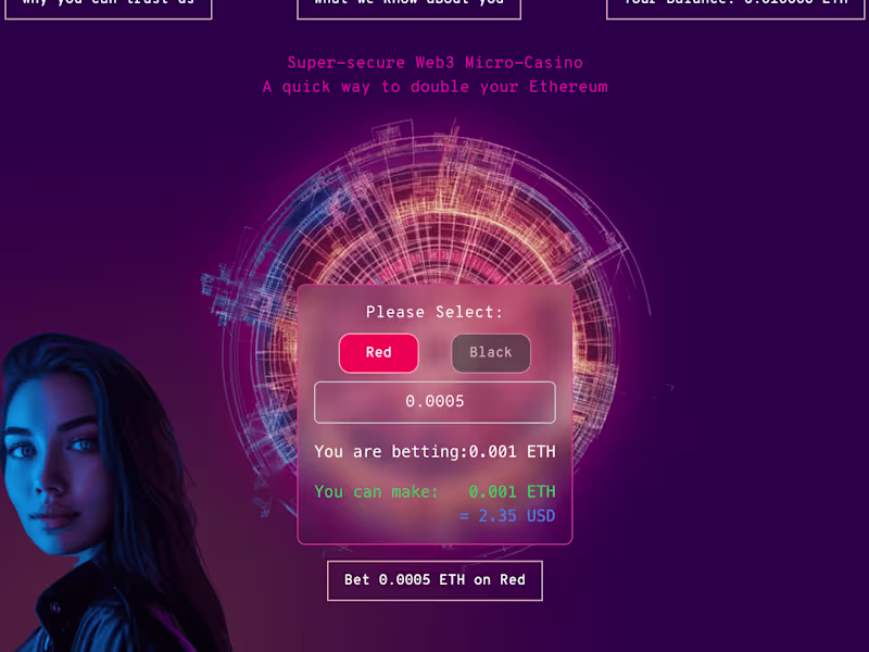 Cover image for Lead Engineer, eth-roulette.com