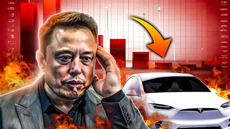 Cover image for The-Beginning-of-the-Downfall-of-Tesla Thumbnail Design