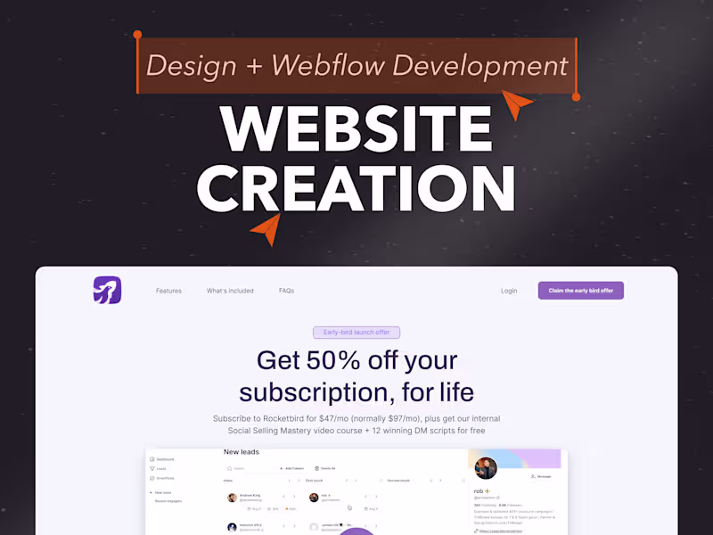 Cover image for Website Creation (Figma + Webflow)