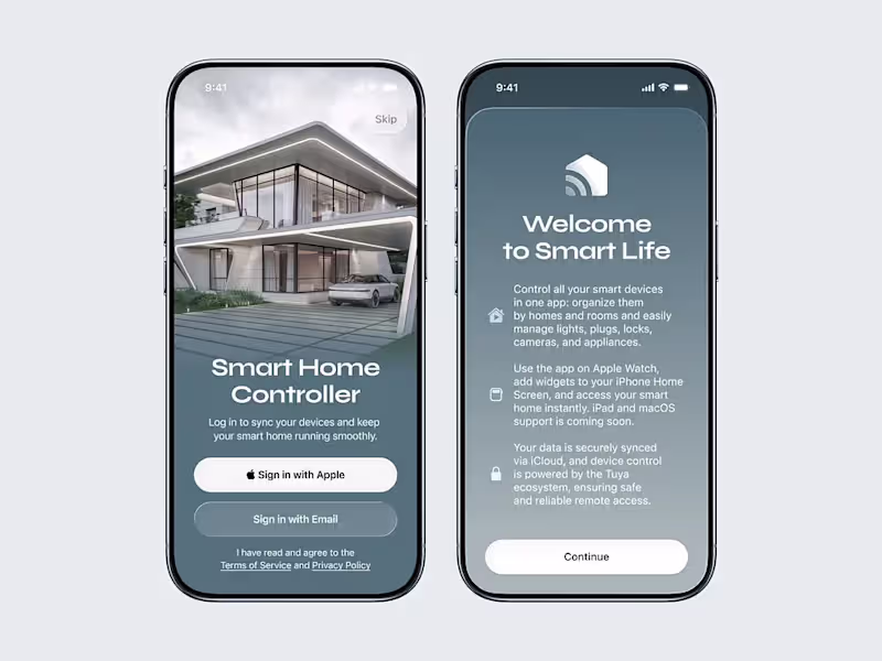 Cover image for Smart Home Controller · Sign in · Mobile App