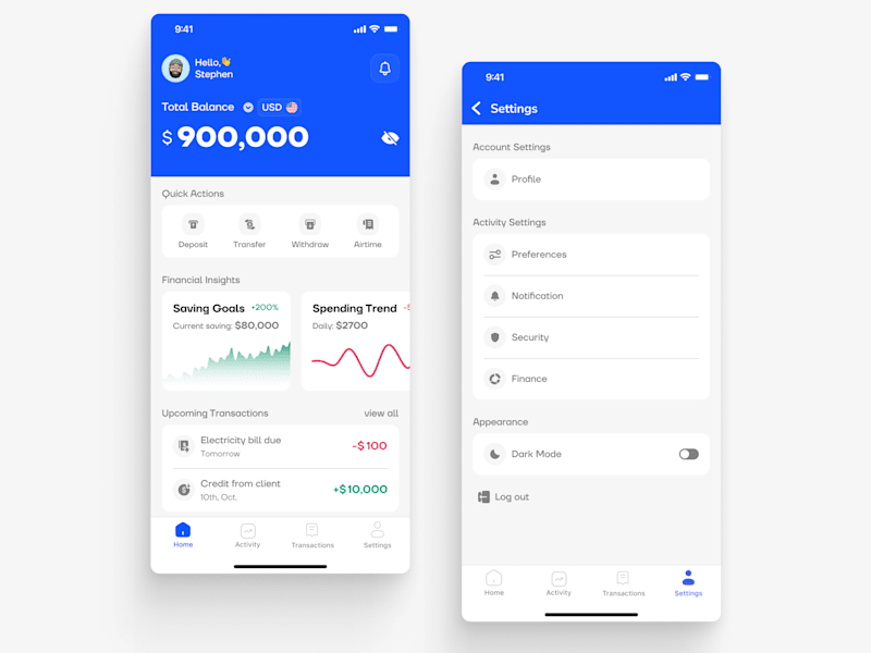 Cover image for Get a fully designed and usable Fintech App for your startup