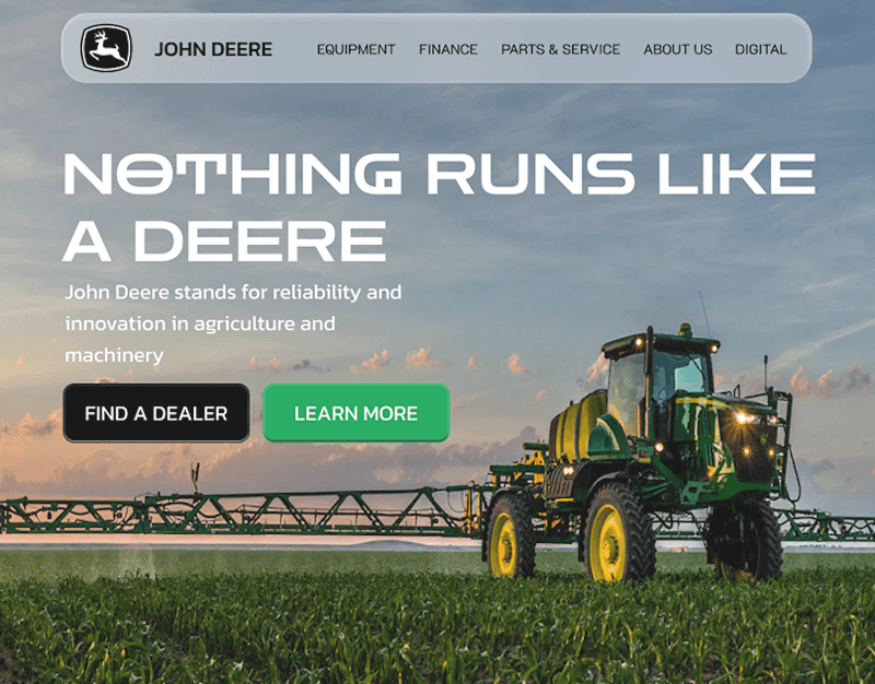 Cover image for John Deere Landing Page 