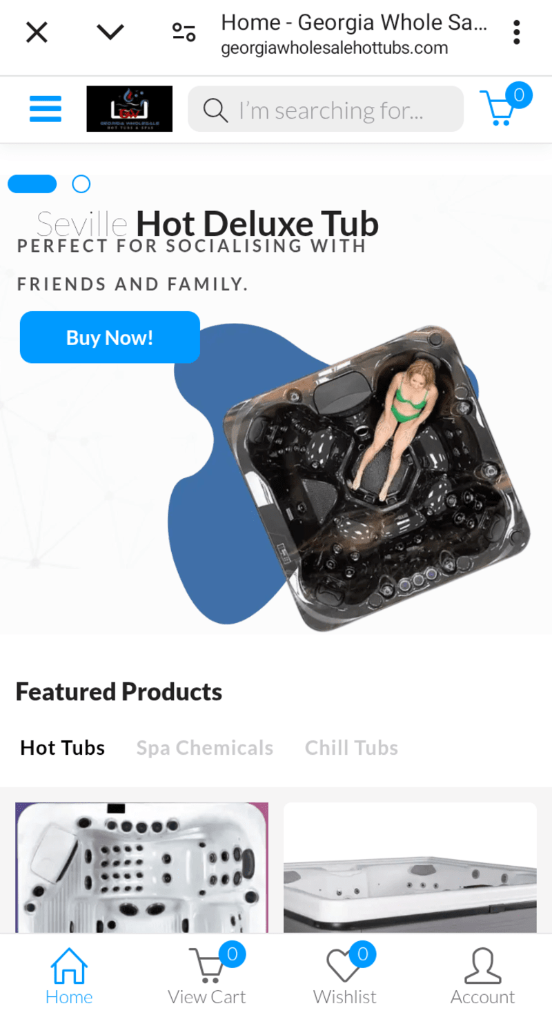 Cover image for Website for Local business ( Georgia whole sale hot tubs)