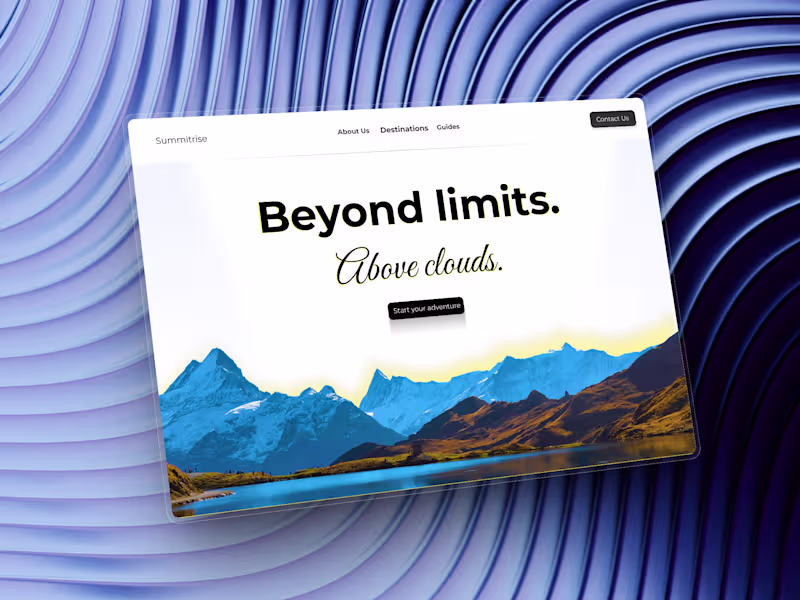 Cover image for Website design made in Framer for an Adventure company