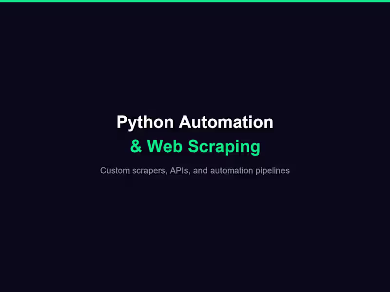 Cover image for Python Automation and Web Scraping