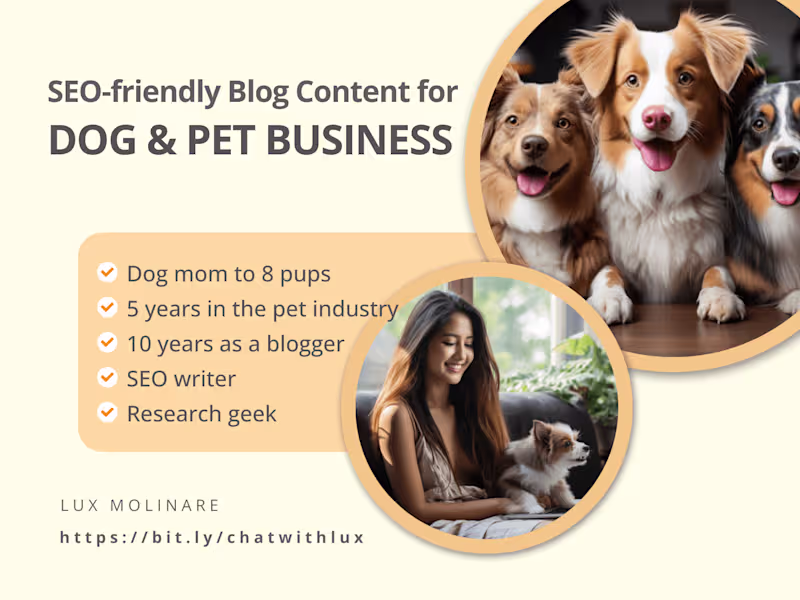 Cover image for 3 SEO-friendly Blog Content for Dog and Pet Business