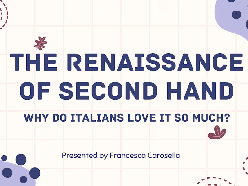 Cover image for The Renaissance of second-hand. Why do Italians love it so much?