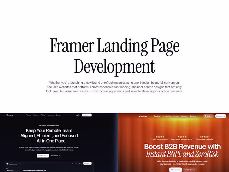 Cover image for Framer Landing Page Development