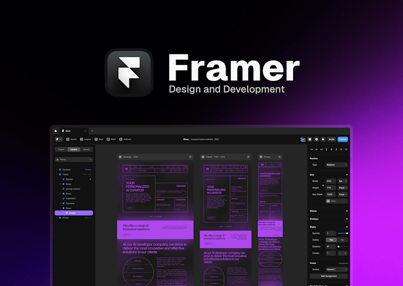 Cover image for Web Design and Development with Framer