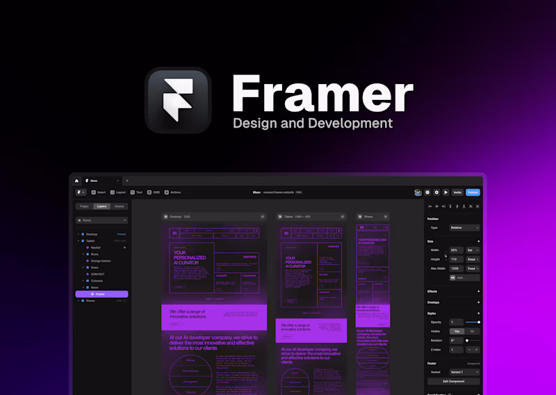 Cover image for Web Design and Development with Framer