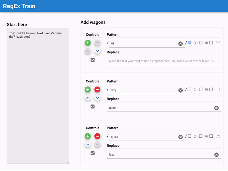 Cover image for Regex Train - A Regular Expression Workflow Tool