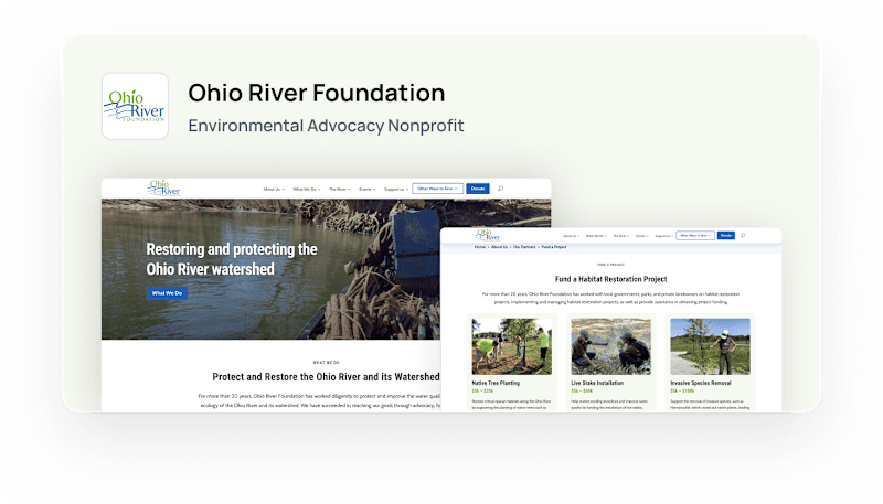 Cover image for Ohio River Foundation Website