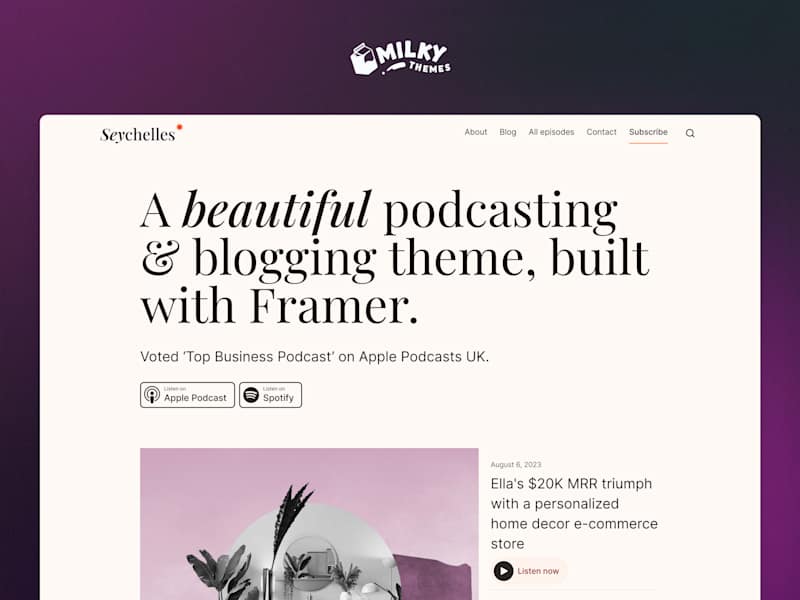 Cover image for Seychelles – Podcast & Blogging template