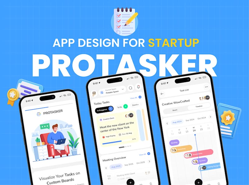 Cover image for ✅ Protasker - Task Management Mobile App Design 🗓️ 