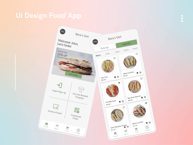 Cover image for A mobile app redesign of a local sandwich shop