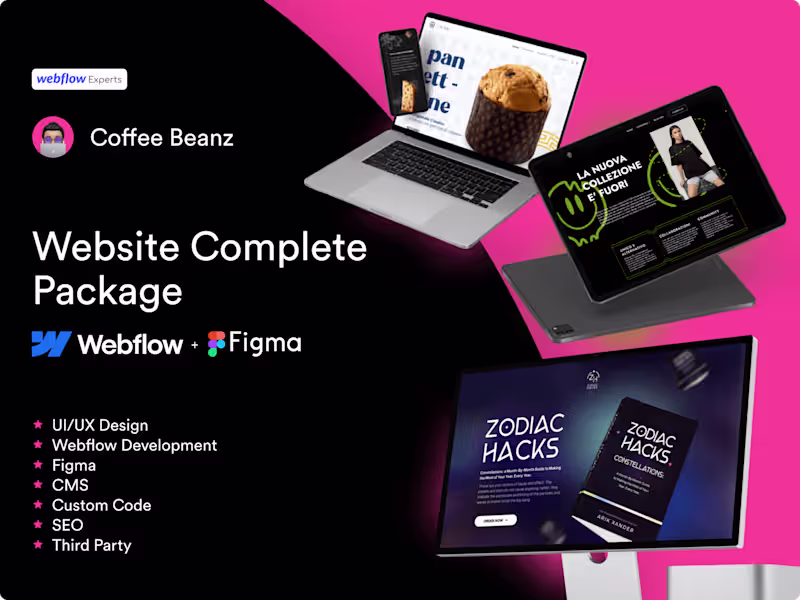 Cover image for Website Complete Package: Design + Webflow Development 🆆