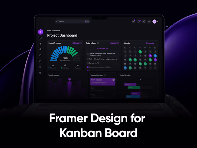 Cover image for Framer Design and Development for Kanban Board