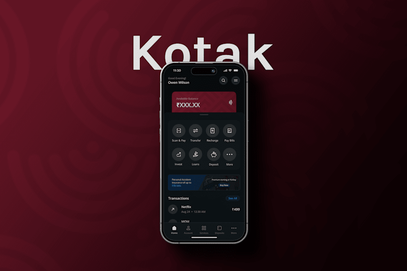 Cover image for Kotak Bank App Redesign