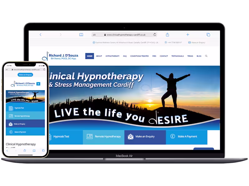 Cover image for Hypnotherapy Website