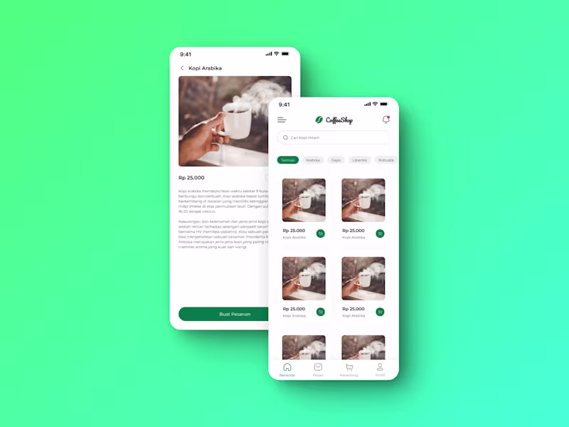 Cover image for Simple UI Design for Coffee Shop App