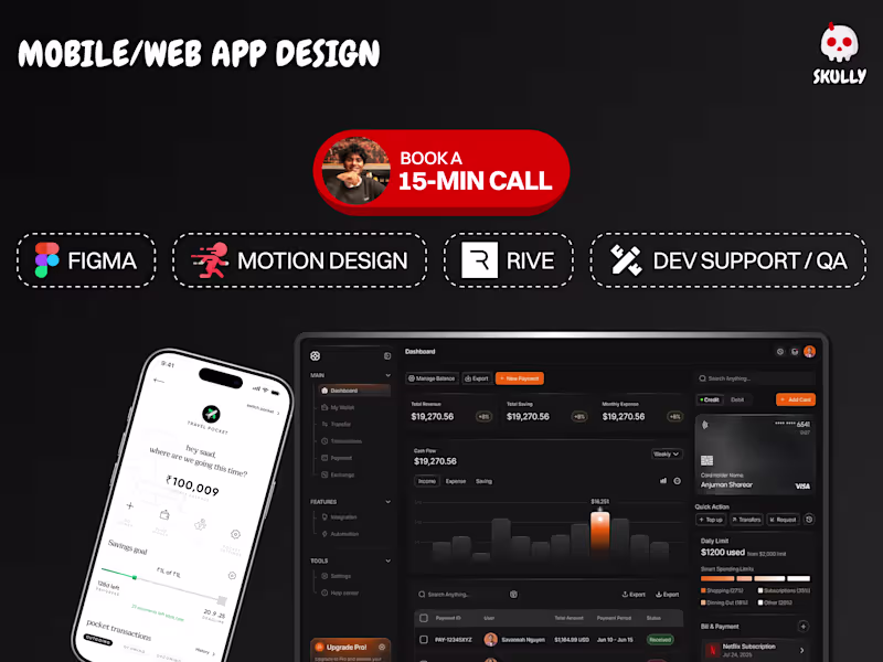 Cover image for Product Design | Motion Design with development support/QA