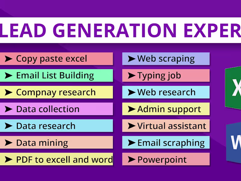 Cover image for I will do b2b leads, google map scraping, lead generation