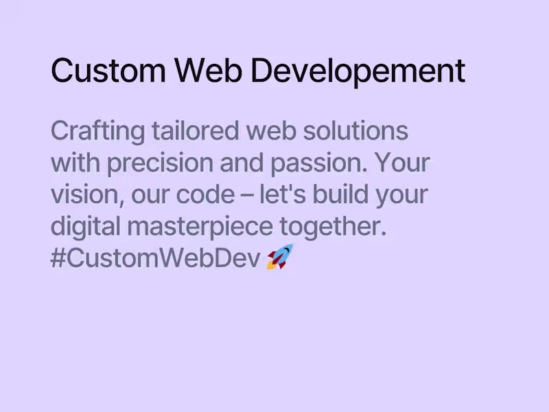 Cover image for I will provide custom web solution as per your requirement.
