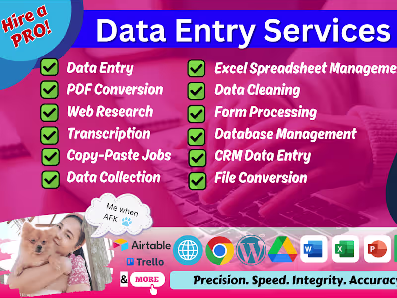 Cover image for Accurate Data Entry & Admin Support