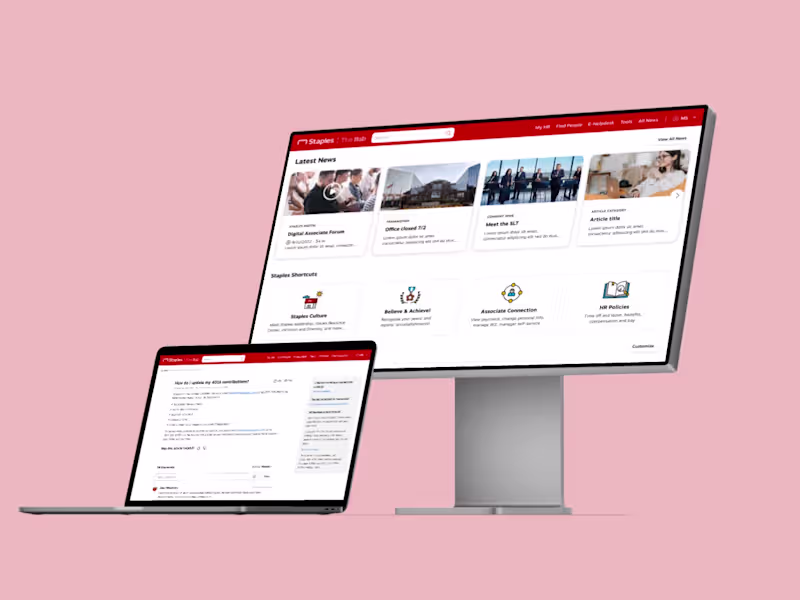 Cover image for Staples' The HUB Intranet Redesign