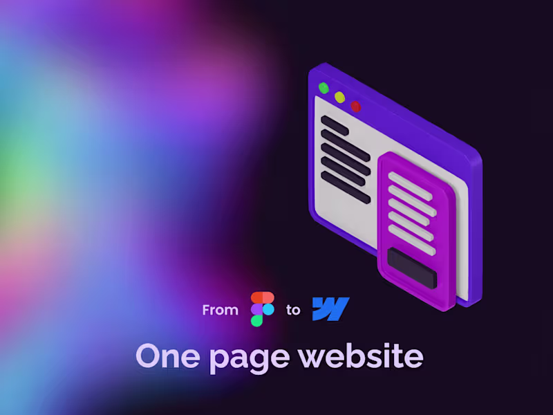 Cover image for Webflow One page website