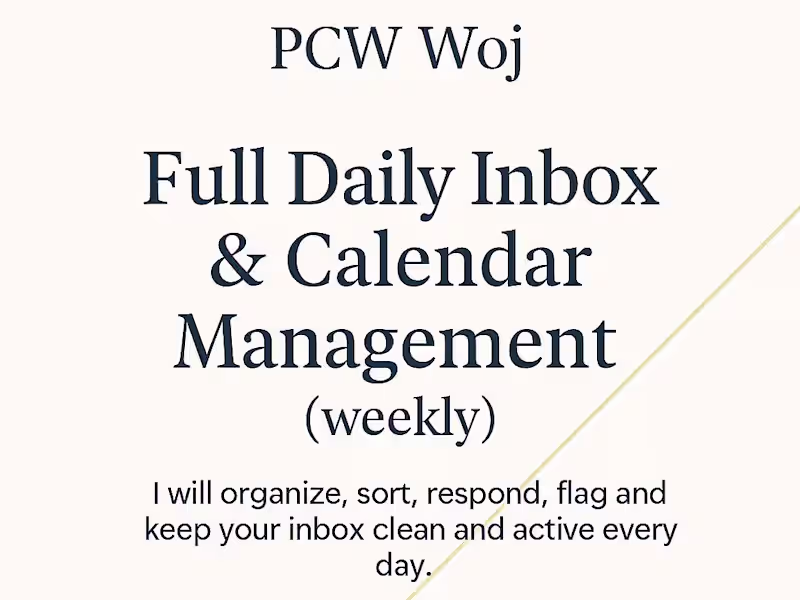 Cover image for Full Daily Inbox & Calendar Management (weekly)