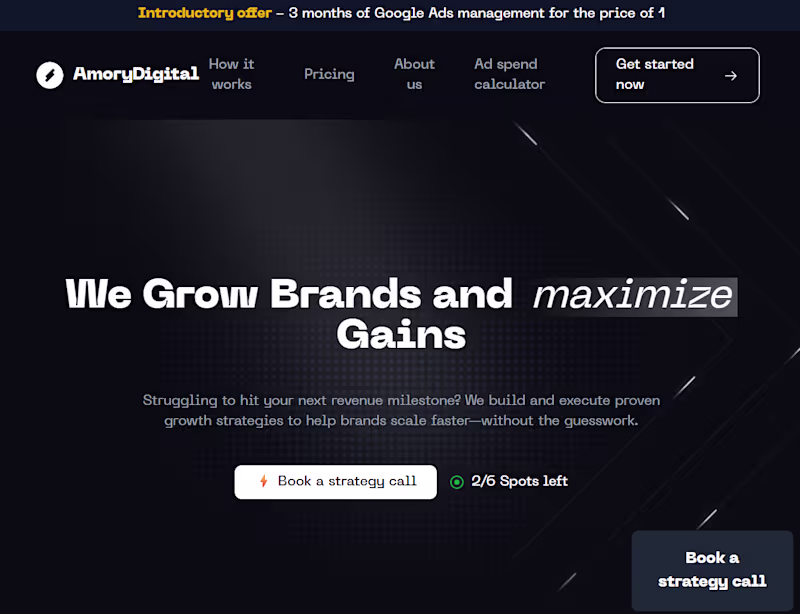 Cover image for Amory Digital Website Design