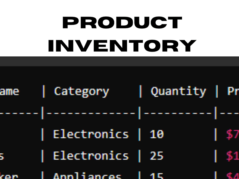 Cover image for Product Inventory