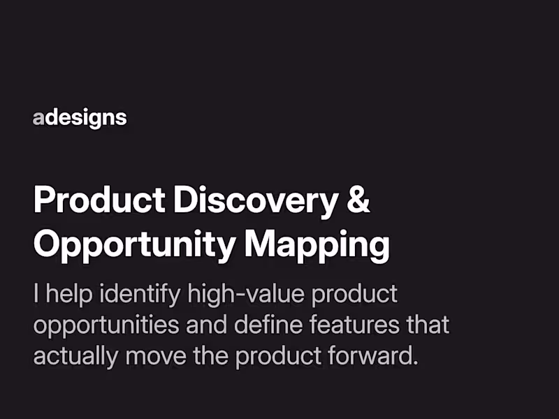 Cover image for Product Discovery & Opportunity Mapping