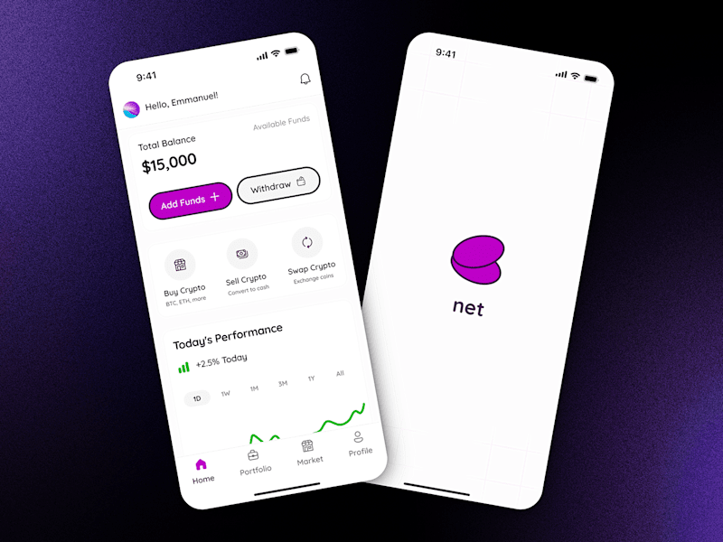 Cover image for net - Crypto Wallet App Design