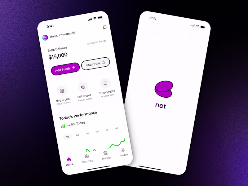 Cover image for net - Crypto Wallet App Design