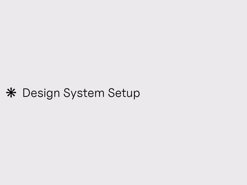Cover image for Design System Setup