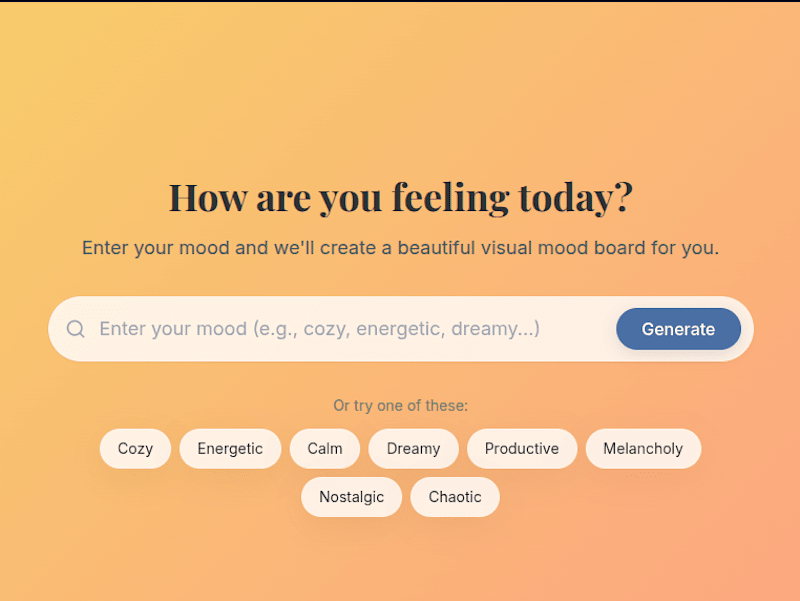 Cover image for MoodBoard AI - A Mood-based Image Generator