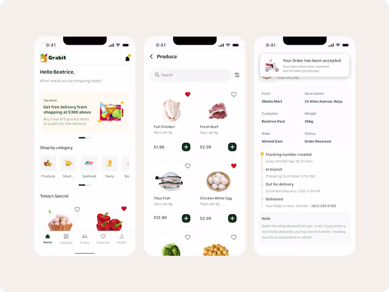 Cover image for A grocery app I’m working on for a client, I made a quick pr...