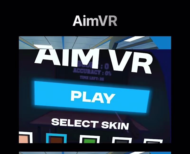 Cover image for VR Game Design & Development (VR Aim Experience)