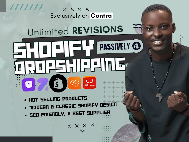 Cover image for  build a stunning shopify dropshipping store or shopify website