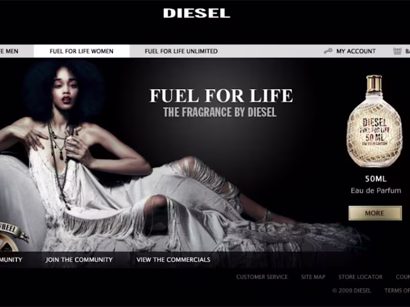 Cover image for Design and development of multiple micro-sites for Diesel's ...
